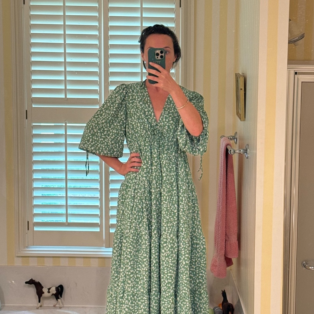 Green Floral Hyacinth House Maxi